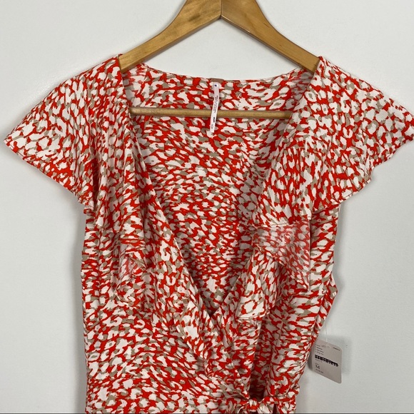 Free People French Quarter Mini Wrap Dress Orange - Picture 10 of 13